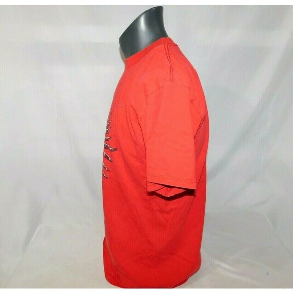 Vintage Native Theme printed graphic Red Spirt T Shirt Mens L Eagle Sun Tribal - Picture 5 of 5